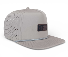 custom 5 panel waterproof hat laser cut golf hat flat brim with rubber patch logo snapback cap
