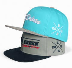 Custom Street Wear Two Tone Gorra Structured Hip Hop 3D Embroidered Satin Lining Custom Flat Brim Suede Snapback Caps Hats