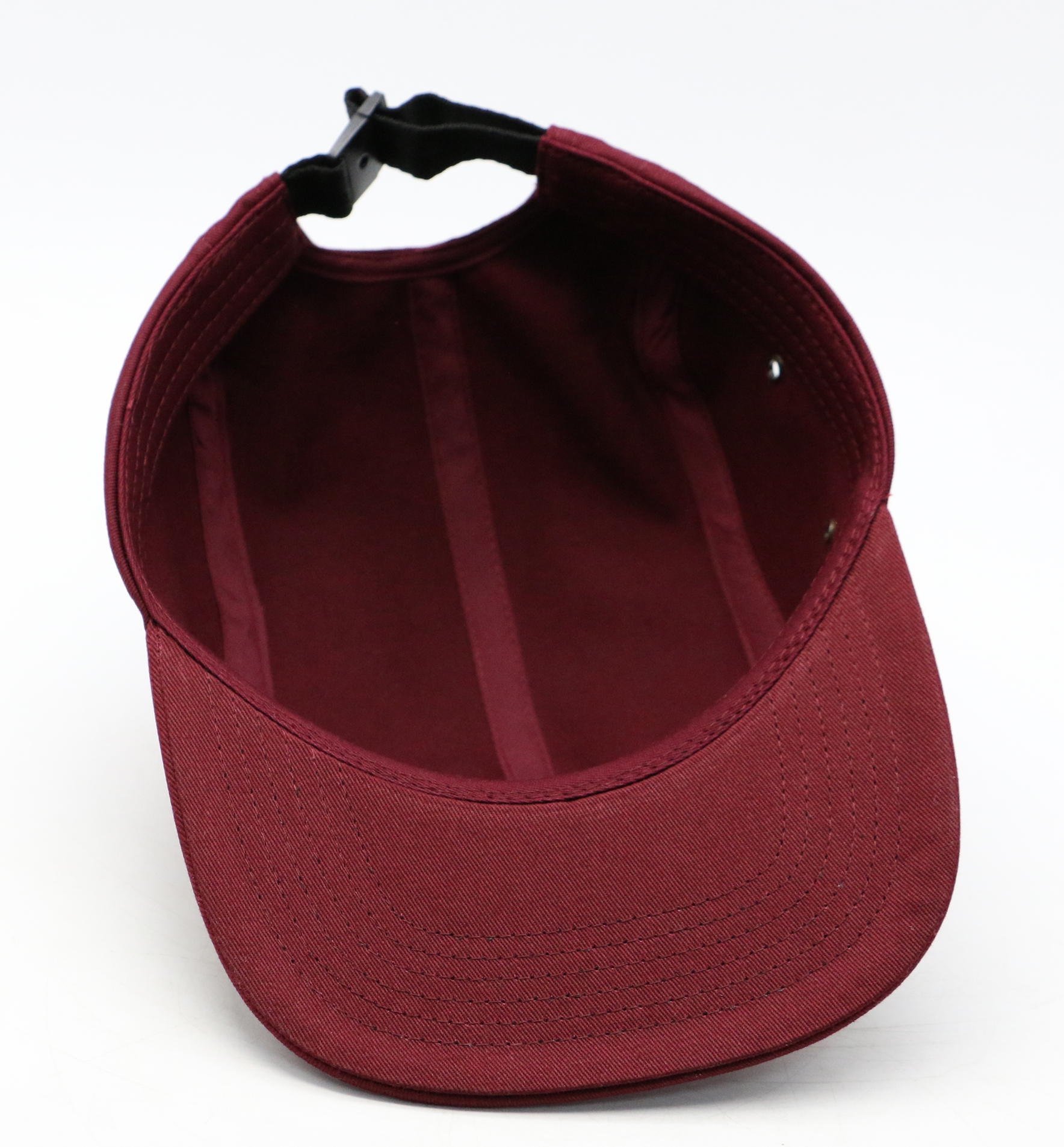 5 panel style nylon strap flat brim maroon snapback cap