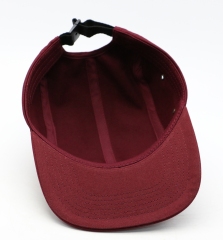 5 panel style nylon strap flat brim maroon snapback cap