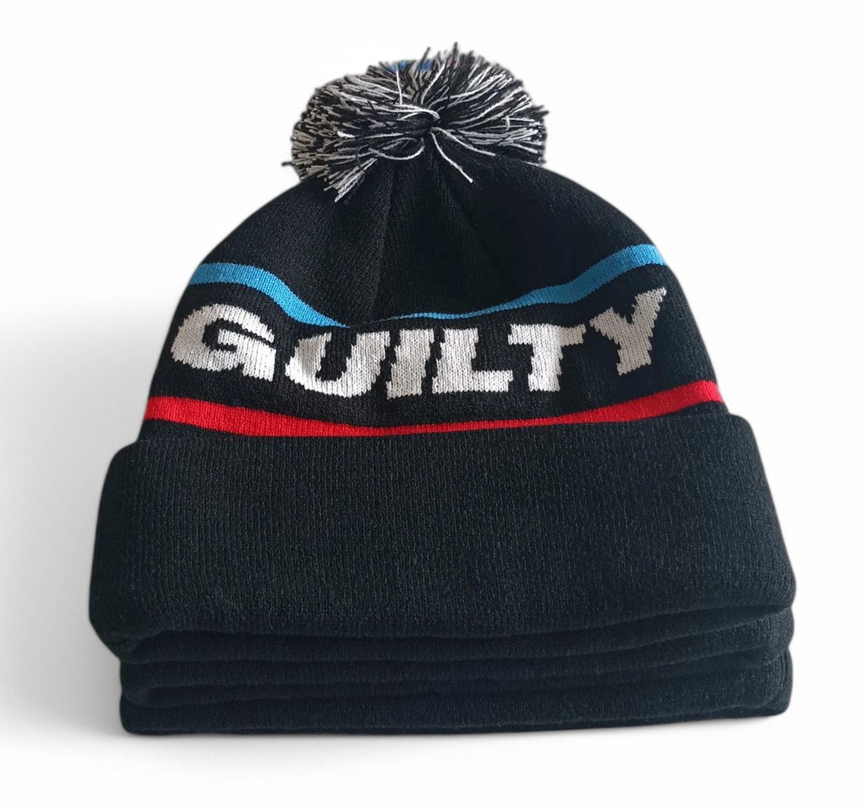 Black Beanie Hats Custom Pom Unisex Acrylic Winter Beanie Hats Custom logo Sports Jacquard Knit Hat Beanie for Men Women