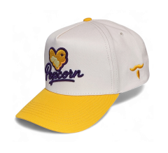 OEM Wholesale Custom 5 Panel Unisex Embroidered Baseball Hat Adjustable Size Two Tone Beige Curved Brim Baseball Caps