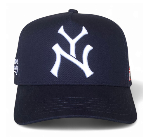 Wholesale High Quality a Frame Custom Professional Logo 3D Embroidery Navy Cotton Snapback Hats Low MOQ 5 Panel Baseball Cap