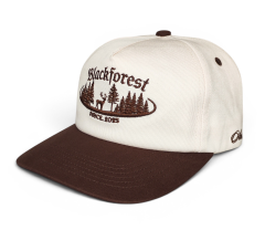 Vintage 100% Cotton Two Tones Snapback Hat Unstructured Custom flat embroidery Beige Brown 5 Panel Slightly Curved Brim Snapback Cap
