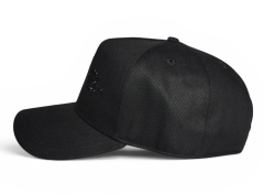 OEM Custom Premium Black Rhinestones Hat Embroidery Logo Hip Hop Streetwear 5 Panel Baseball Cap
