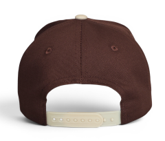 High Quality 5 Panel Two Tone Cotton Baseball Cap a Frame Snapback Custom Brown 3D Embroidery 5 Panel Baseball Cap