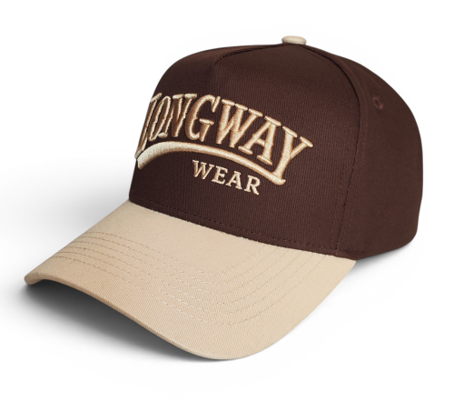 High Quality 5 Panel Two Tone Cotton Baseball Cap a Frame Snapback Custom Brown 3D Embroidery 5 Panel Baseball Cap