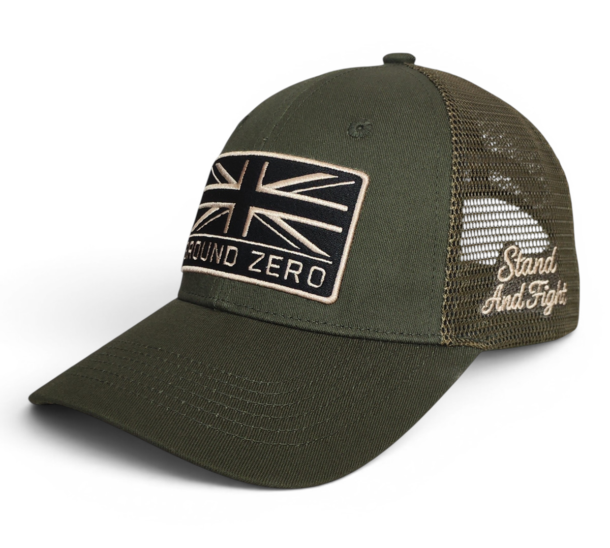 Oem Factory Custom 3D Embroidery Patch Logo 6 Panel Hat Gorras Army Green Unisex Trendy Trucker Cap