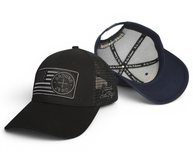High Quality 6 Panel Black Wholesale Sports Trucker Hat With Custom Embroidery Patch 3D Border Truckers Cap for Outdoor