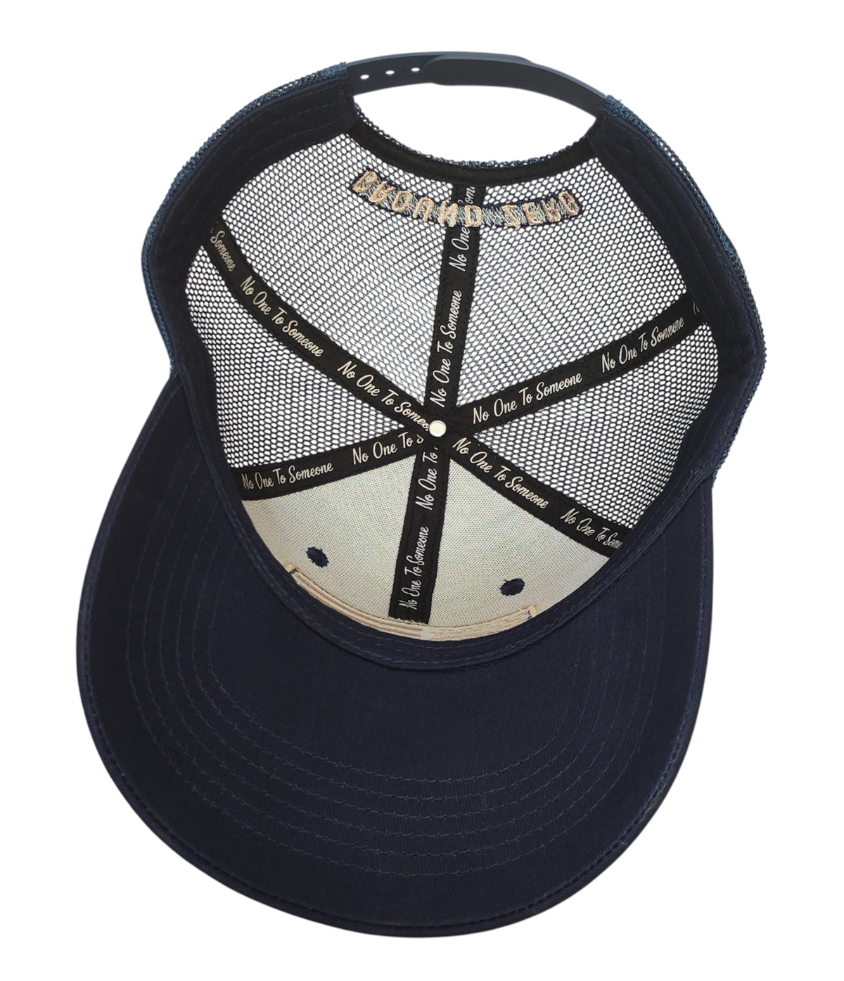 High Quality Customised Mesh Navy Blue Trucker Caps 6 Panel 3d Embroidery Patch Curved Brim Trucker Hat