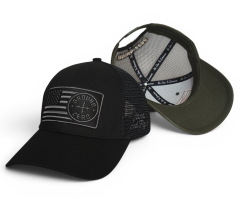High Quality 6 Panel Black Wholesale Sports Trucker Hat With Custom Embroidery Patch 3D Border Truckers Cap for Outdoor