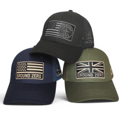 High Quality 6 Panel Black Wholesale Sports Trucker Hat With Custom Embroidery Patch 3D Border Truckers Cap for Outdoor