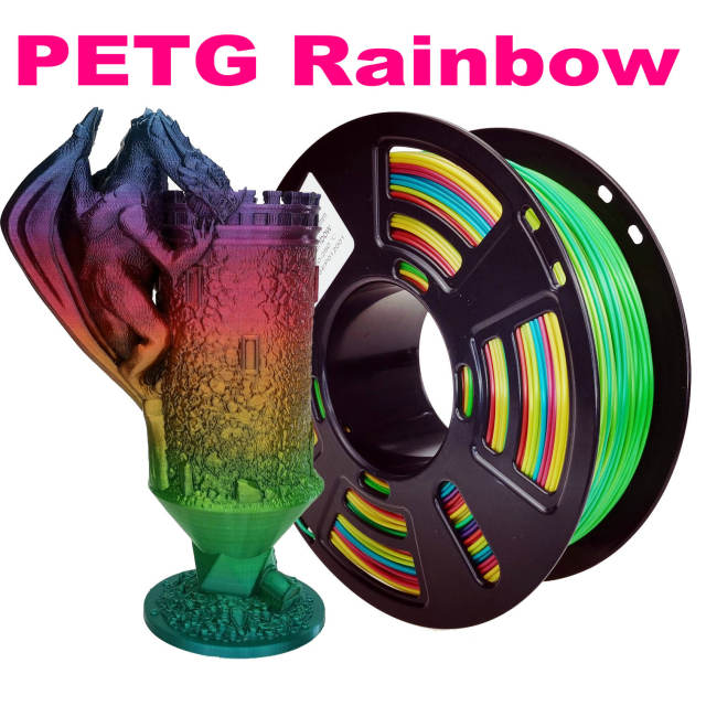 Rainbow PETG 1.75mm 3D Printing Filament 1kg