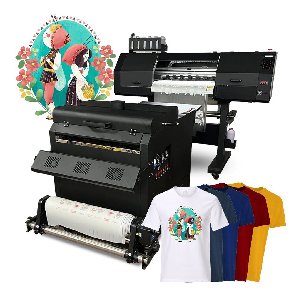 60cm i3200 Dual Printhead DTF Printing Machine With Powder Shaker And Dryer Bundle Set
