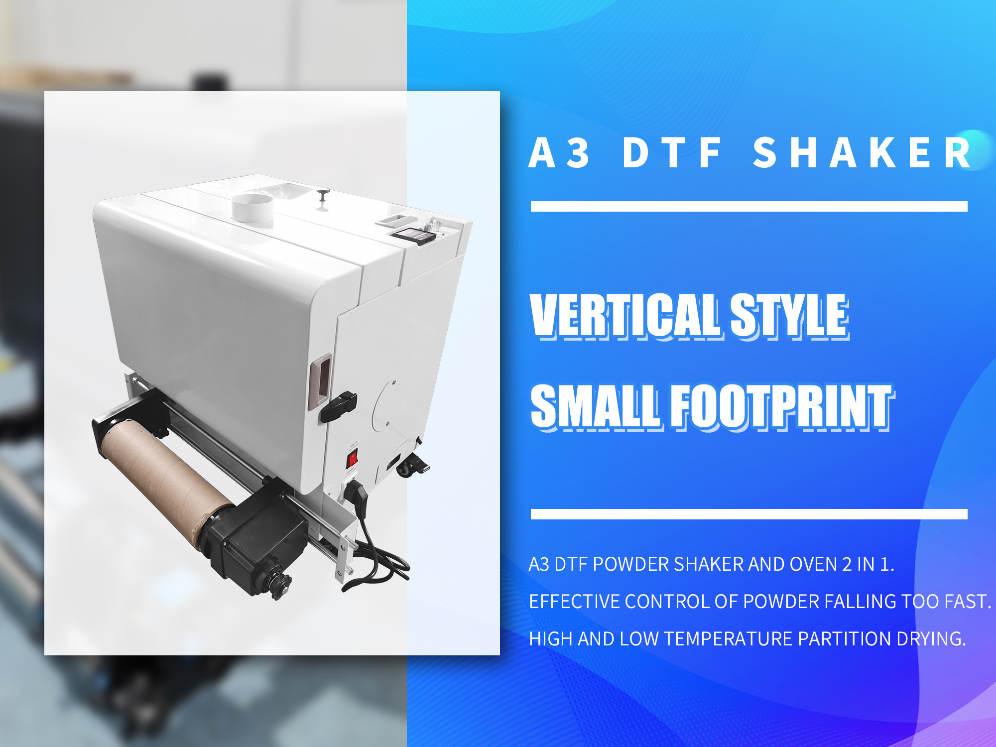 Udefine 12" 30cm DTF Vertical Powder Shaker Heating Oven for DTF T Shirt Printing