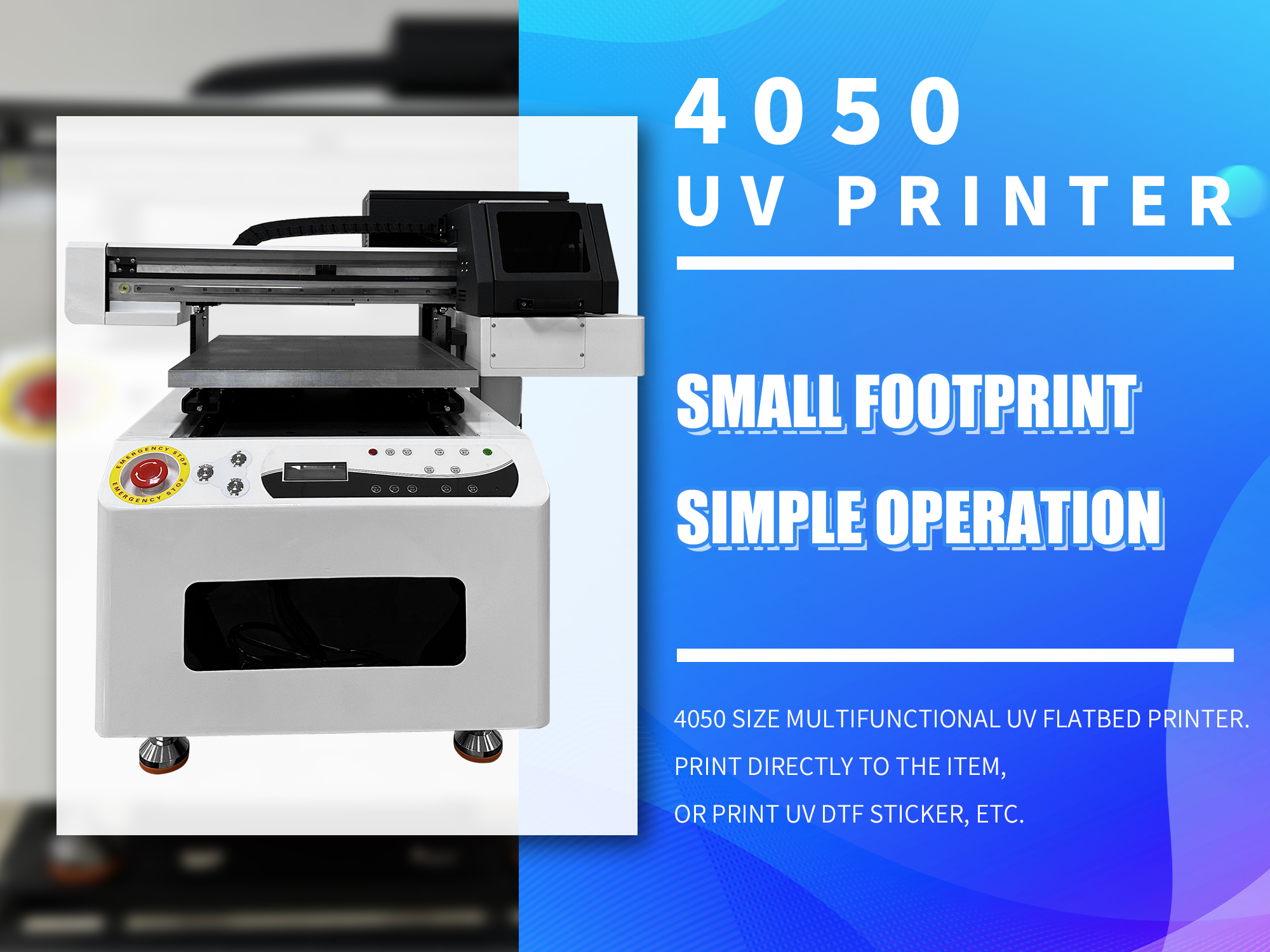 4050 UV DTF Printer With Dual XP600 Printheads