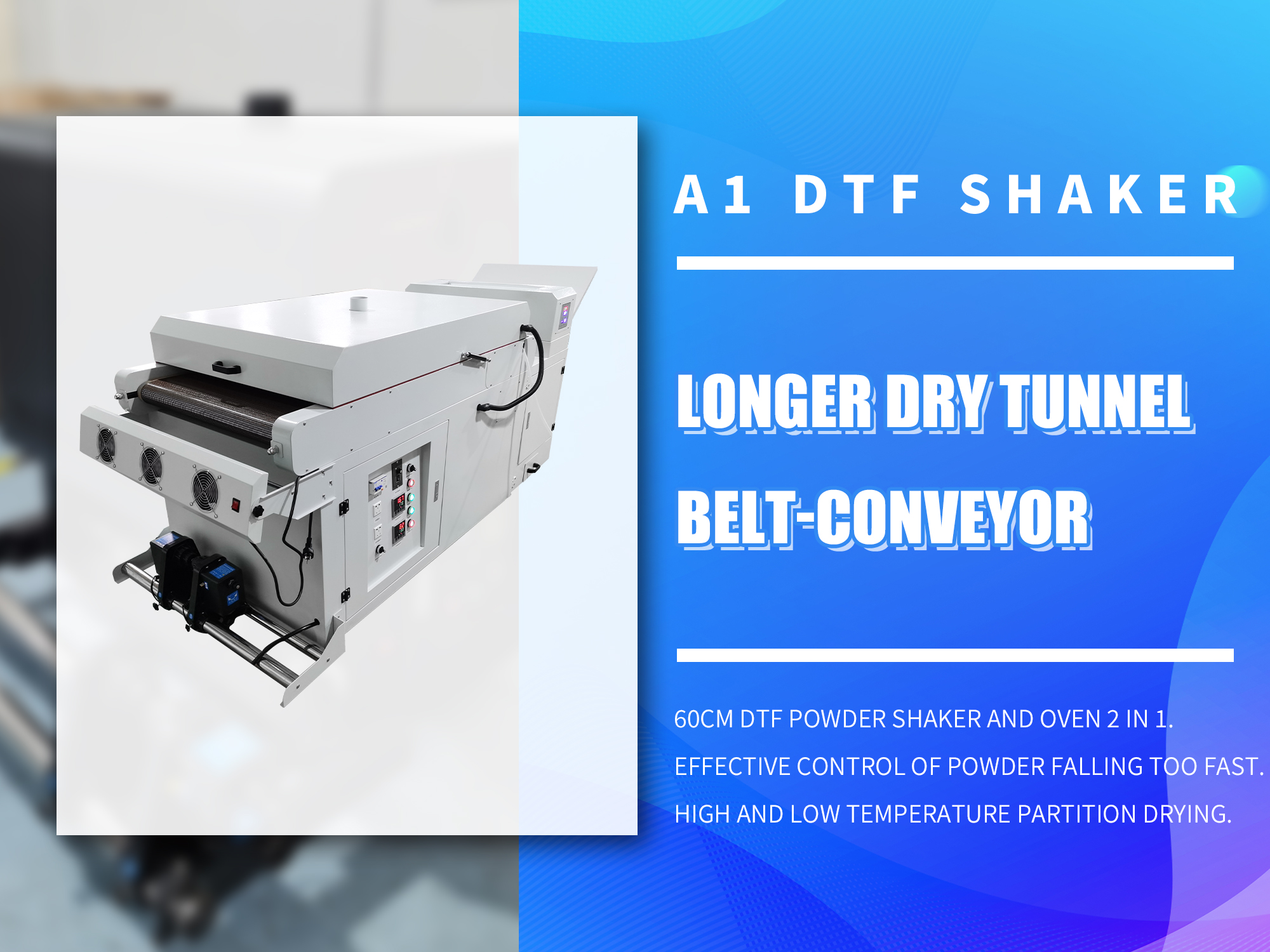 Udefine 24" DTF Powder Shaker and Oven with Belt-conveyor for DTF Printer A1 T Shirt Printer 60cm DTF Printing