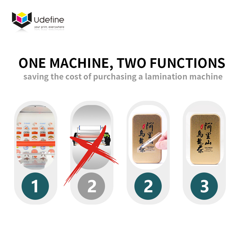 Udefine 1600 A3 UV DTF Printer UV DTF Roller Printing Machine for UV DTF Stickers