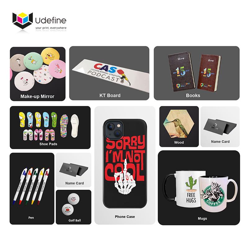 Udefine 1016 Printing Size UV Flatbed Printer Industrial Inkjet Printer for Glass PVC Plastic Acrylic