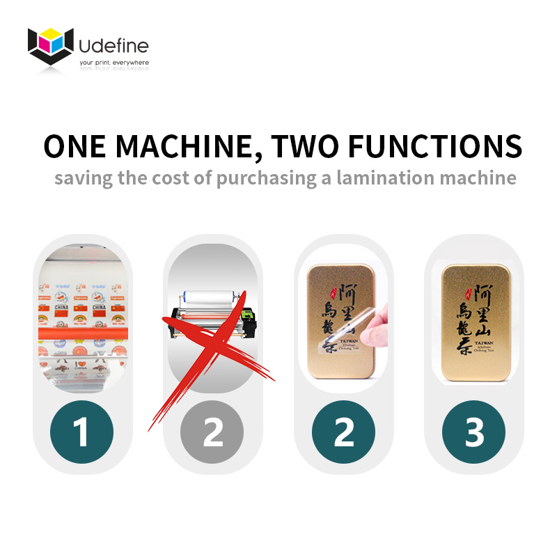Udefine A1 60cm UV DTF Printer UV DTF Gold Foil Roller Printing Machine for UV DTF Stickers