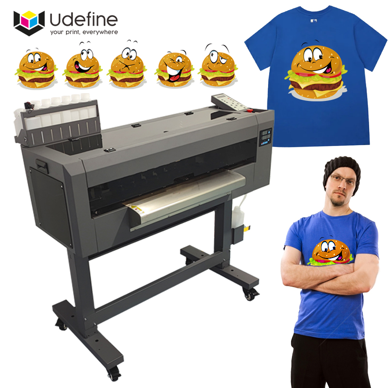 Udefine 24" DTF Printer A1 T Shirt Printer 60cm Direc to PET Roller Film Printing Solution 60cm DTF Printing Machine With Powder Shaker And Oven