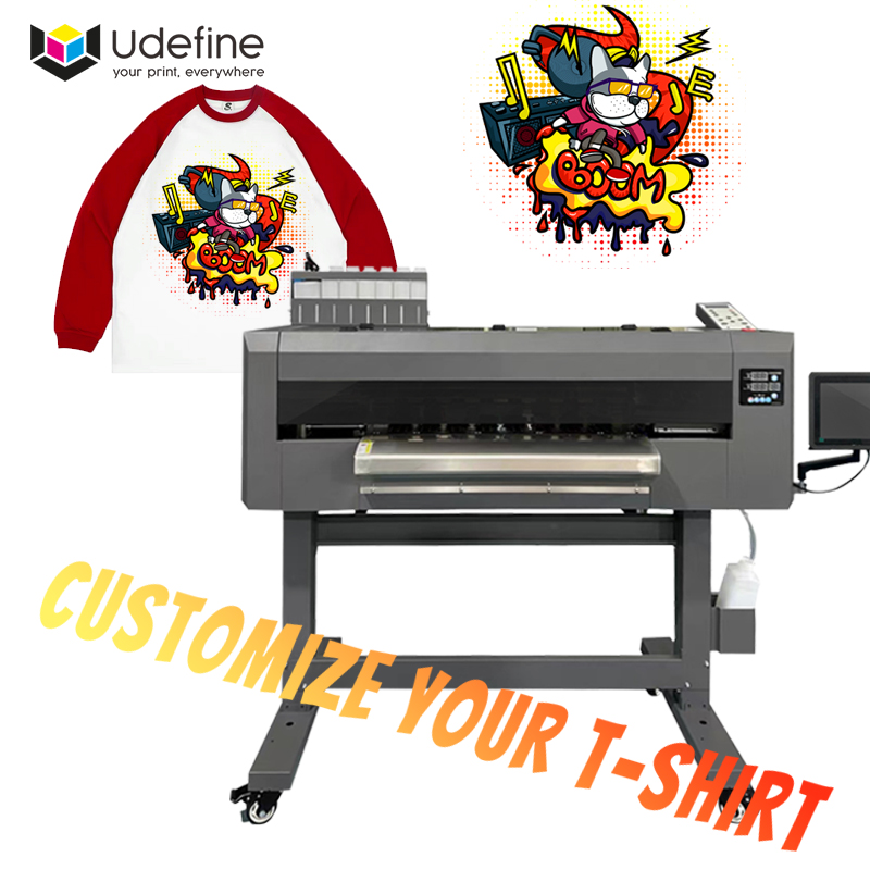 Udefine 24" DTF Printer A1 T Shirt Printer 60cm Direc to PET Roller Film Printing Solution 60cm DTF Printing Machine With Powder Shaker And Oven