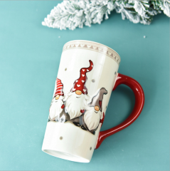 Nordic Style Retro Relief Large Ceramic Mug