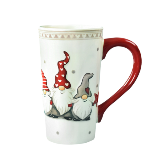 Nordic Style Retro Relief Large Ceramic Mug