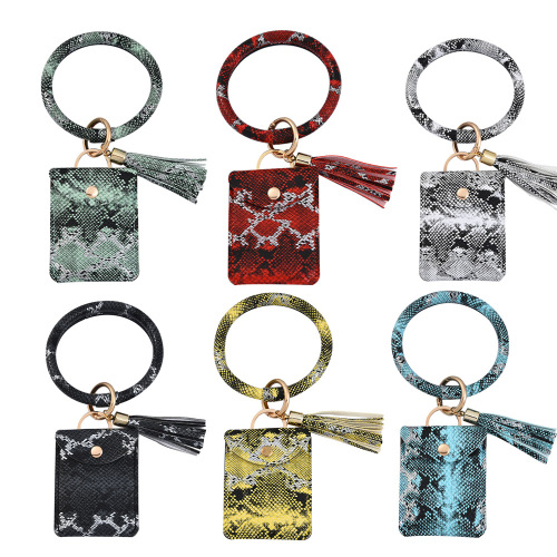 Circle Key Ring Leather/Bangle Keyring/Tassel Leather Ring