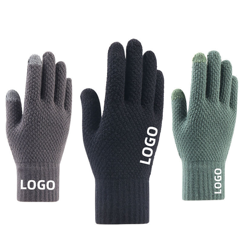 Hot Selling Knit Inside Fleece Gloves Screen Touch