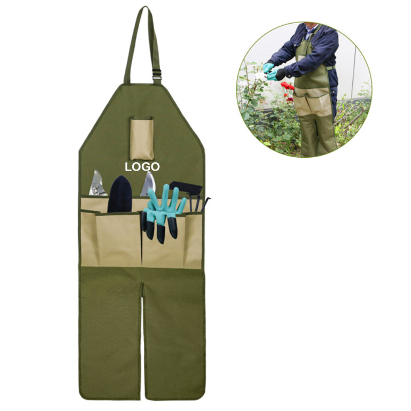 Garden Apron with Pockets, Adjustable Neck and Waist Straps