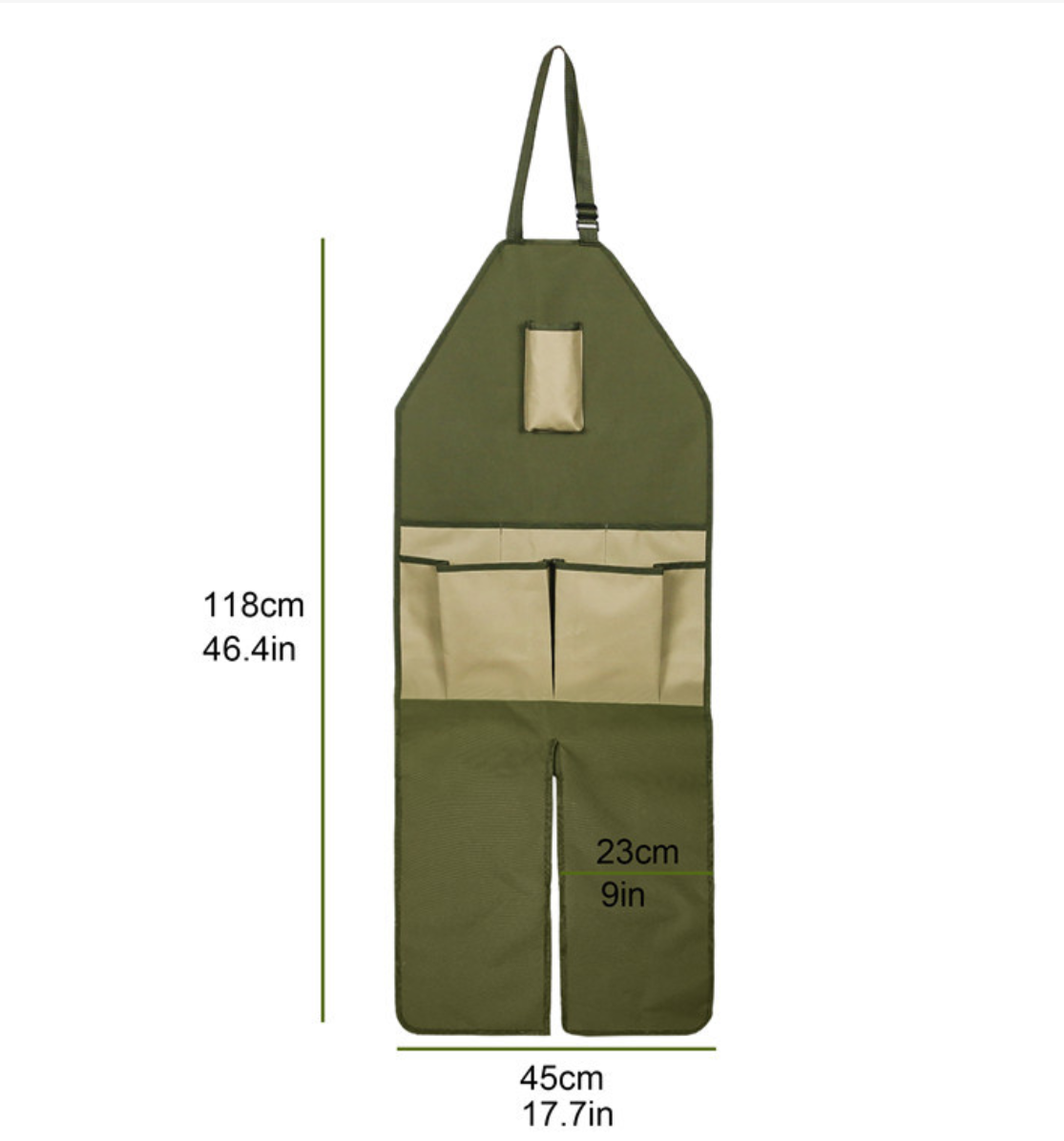 Garden Apron with Pockets, Adjustable Neck and Waist Straps