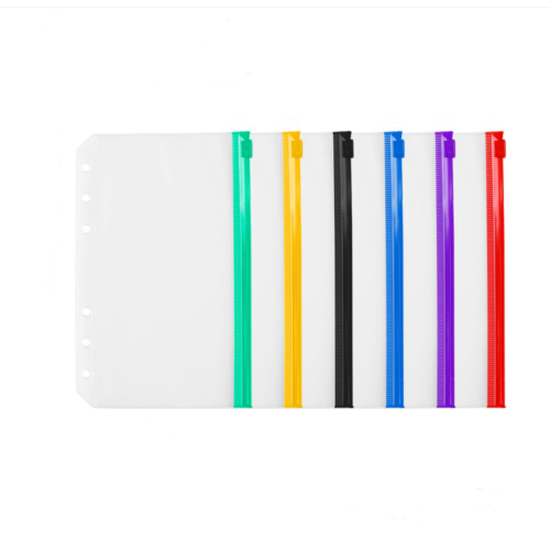 6 Holes Transparent Bags With Colorful Zipper