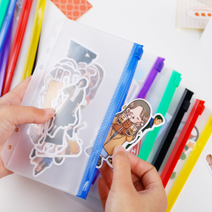 6 Holes Transparent Bags With Colorful Zipper