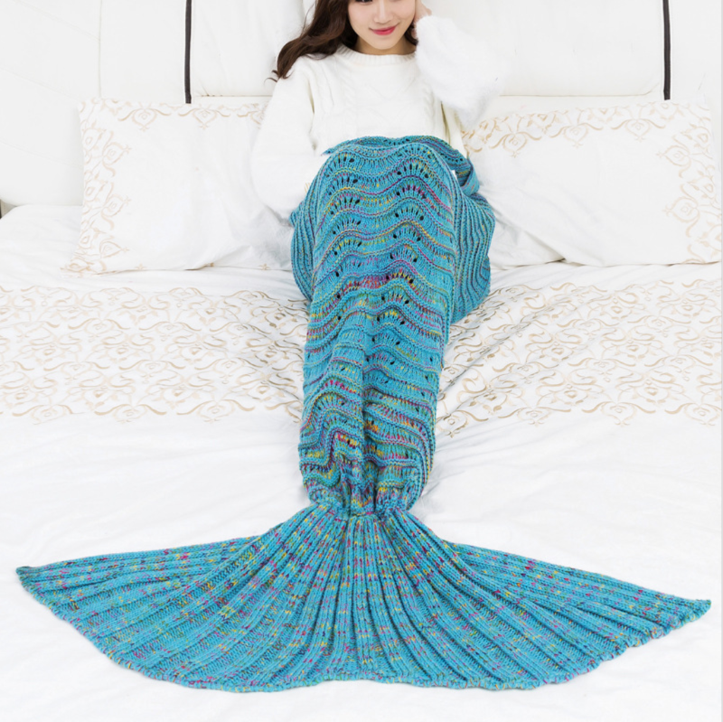 Knitted Hollow Mermaid Blanket