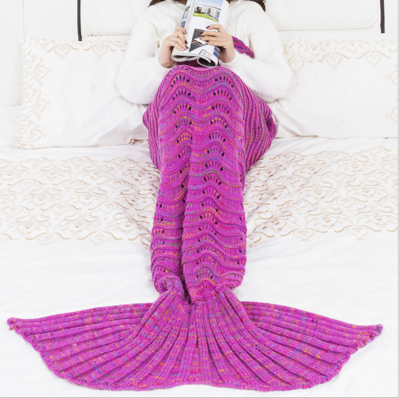 Knitted Hollow Mermaid Blanket