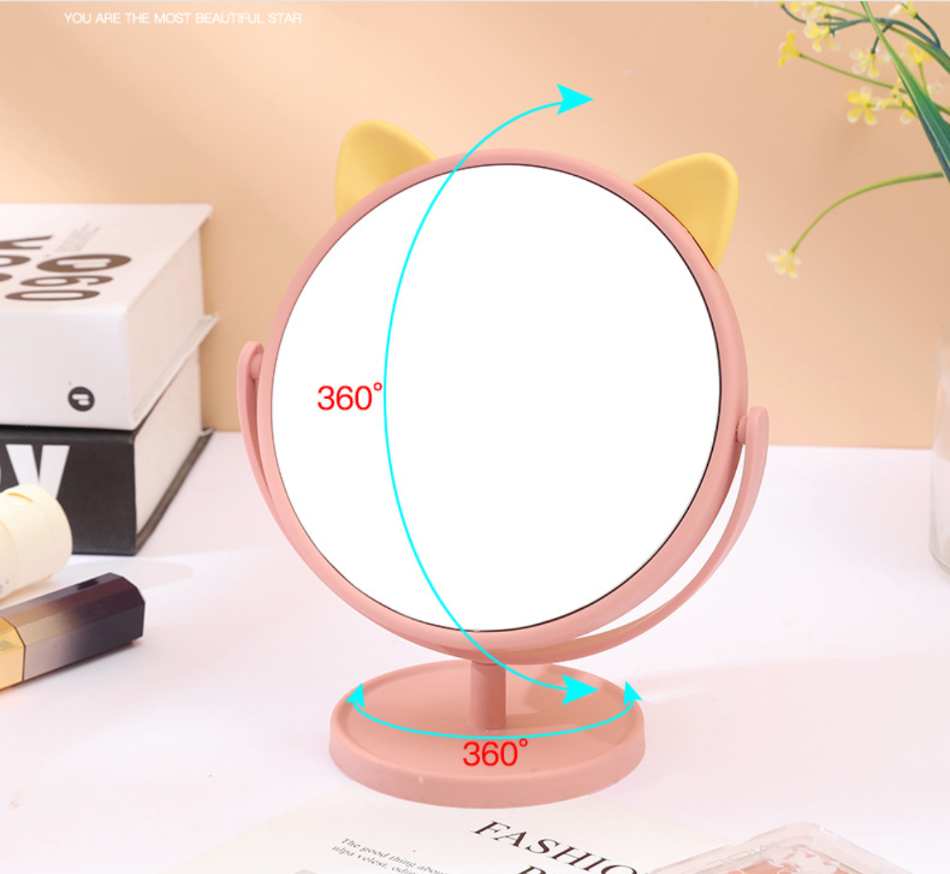Desk Mirror in Cute Cat Ears Shape