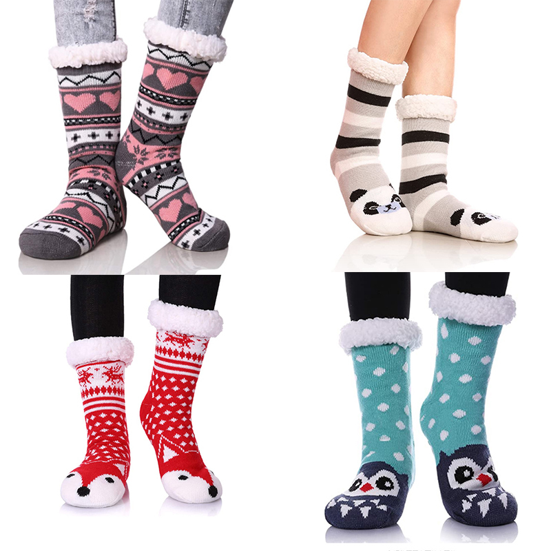 Fluffy Fuzzy Animal Pattern Slipper Socks