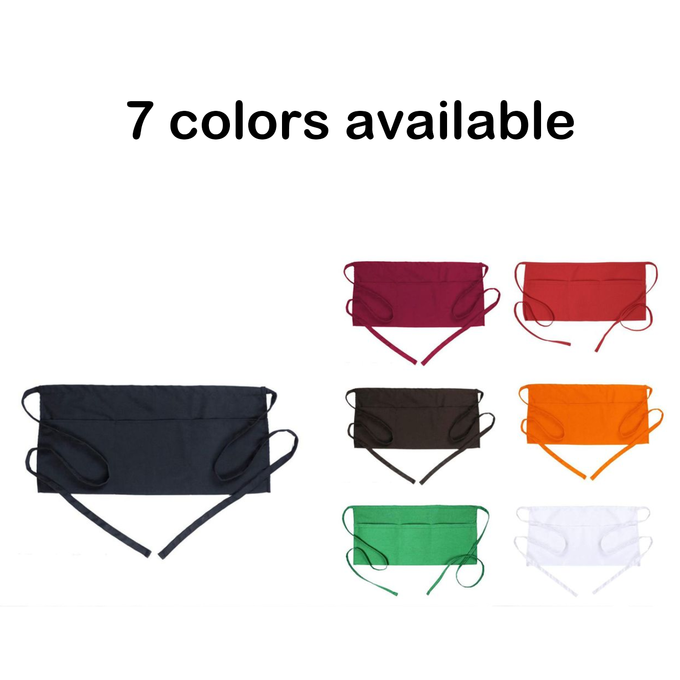 Waist Apron with 3 Pockets