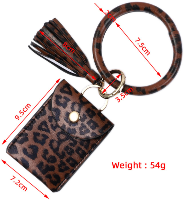 Wrist Keyring with Card Holder and Tassel