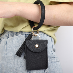 Wrist Keyring with Card Holder and Tassel