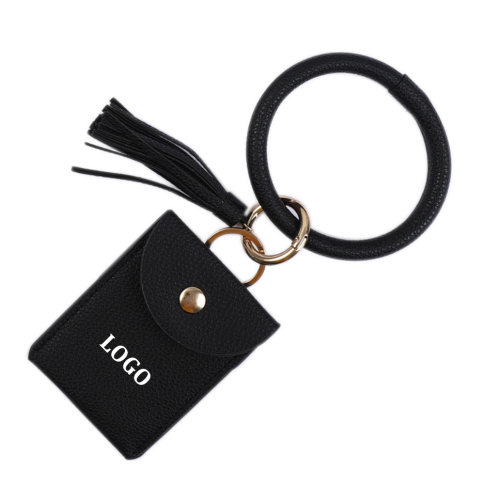 Wrist Keyring with Card Holder and Tassel