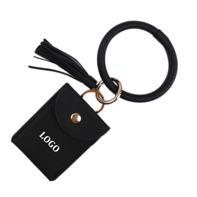 Wrist Keyring with Card Holder and Tassel