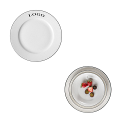Ceramic Plate with Black Trim