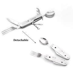 6-in-1 Multi-Function Camping Folding Knife and Fork