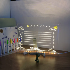 Light Up Acrylic Dry Erase White Board with Stand