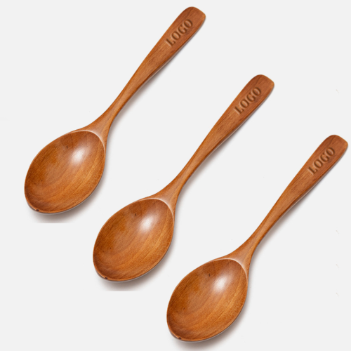Japanese Natural Plant Ellipse Wooden Ladle Spoon