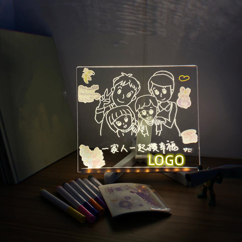 Light Up Acrylic Dry Erase White Board with Stand