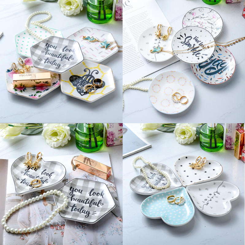 Ceramic Jewelry Tray for Women Girls