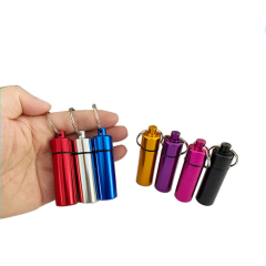 Mini Waterproof Aluminum Pill Box Keychain Geocaching Tube
